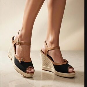 Louis Vuitton Isola Canvas Wedge Espadrilles Sandals FR38.5 US8 $1030